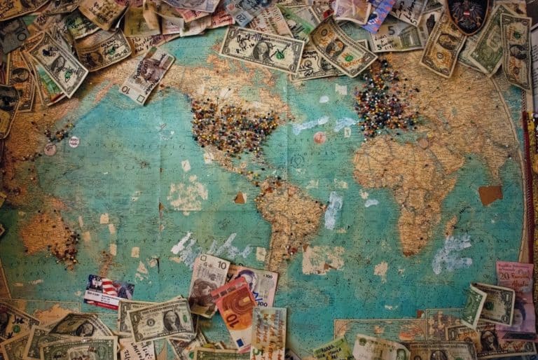 Map of the World with money on it