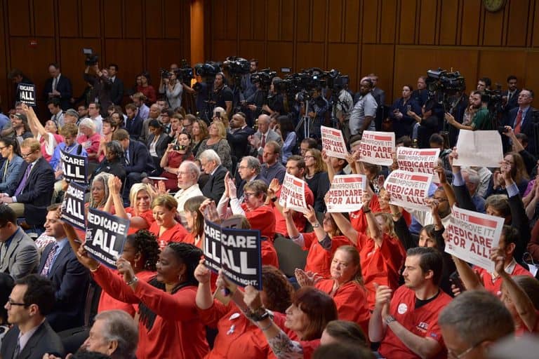 A crowd that demands Medicare for All