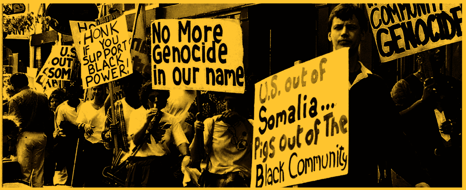 Image of anti-genocide protestors