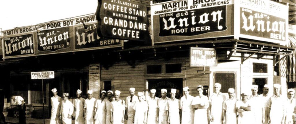 1920s Martin Brothers sandwich shop on St. Claude and Touro “Originators of Poor Boy Sandwiches”