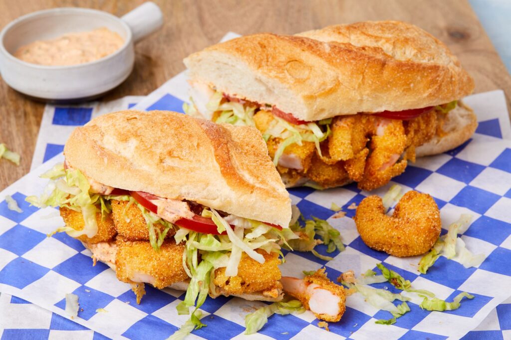 shrimp po'boy sandwich